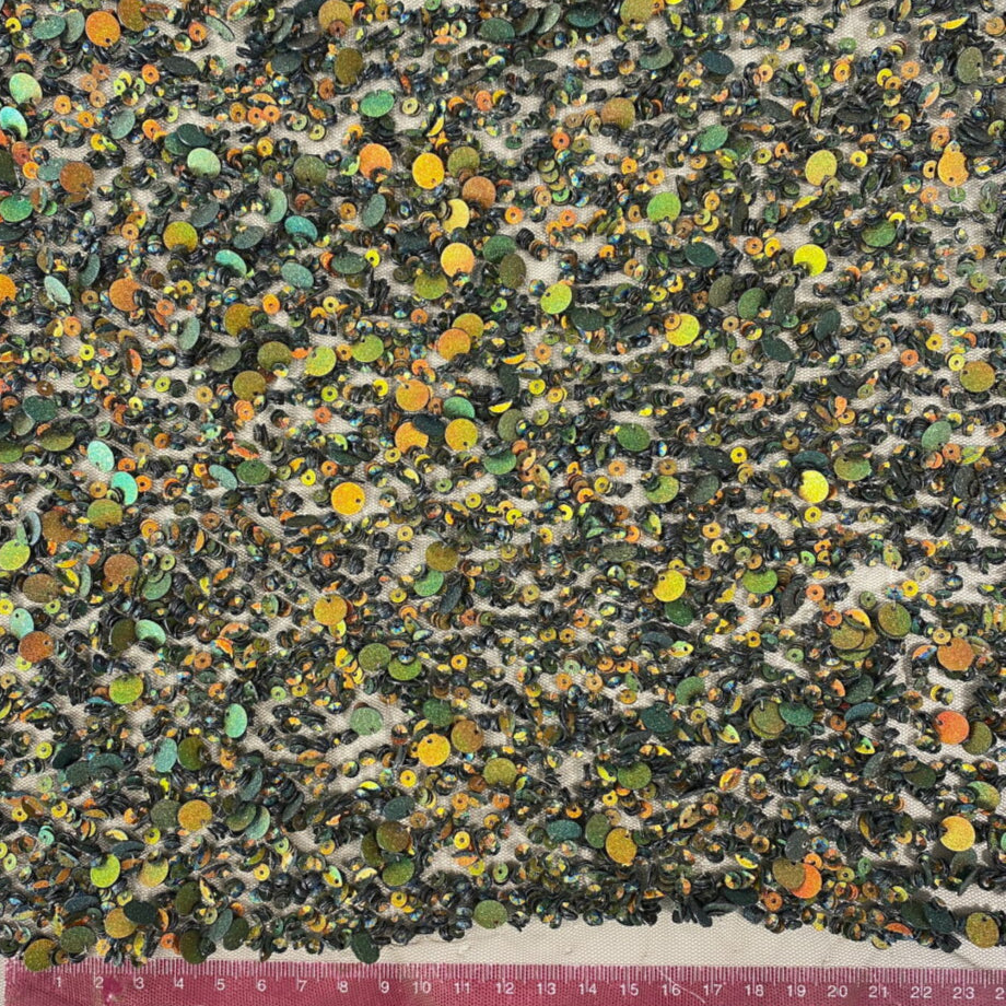 Antique Sequin Tulle — featuring hand-beading and sequins, 100% nylon, 110cm wide