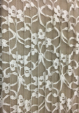 Remnant Pleated Floral Lace (1564) -Ivory