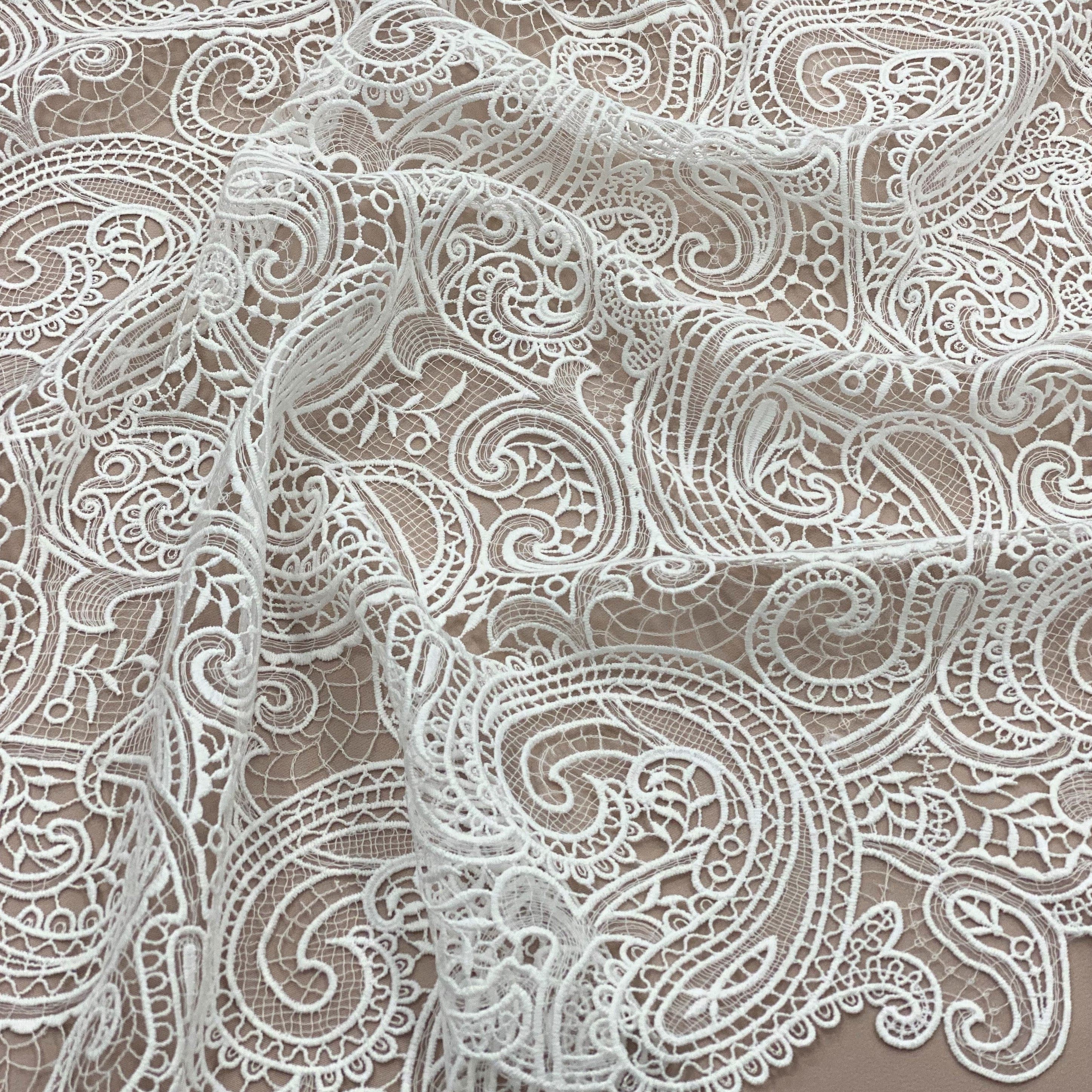 Paisley Guipure Lace (1652) - Ivory