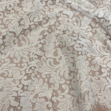 Ivory Corded Fine Lace — featuring scalloped edges and a corded texture, 130cm wide