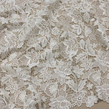 Ivory Floral Guipure Lace — featuring floral motifs and Guipure motifs, in nylon, 130cm wide