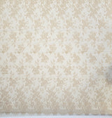Nude Fine Floral Lace — featuring scalloped edges and floral motifs, 130cm wide