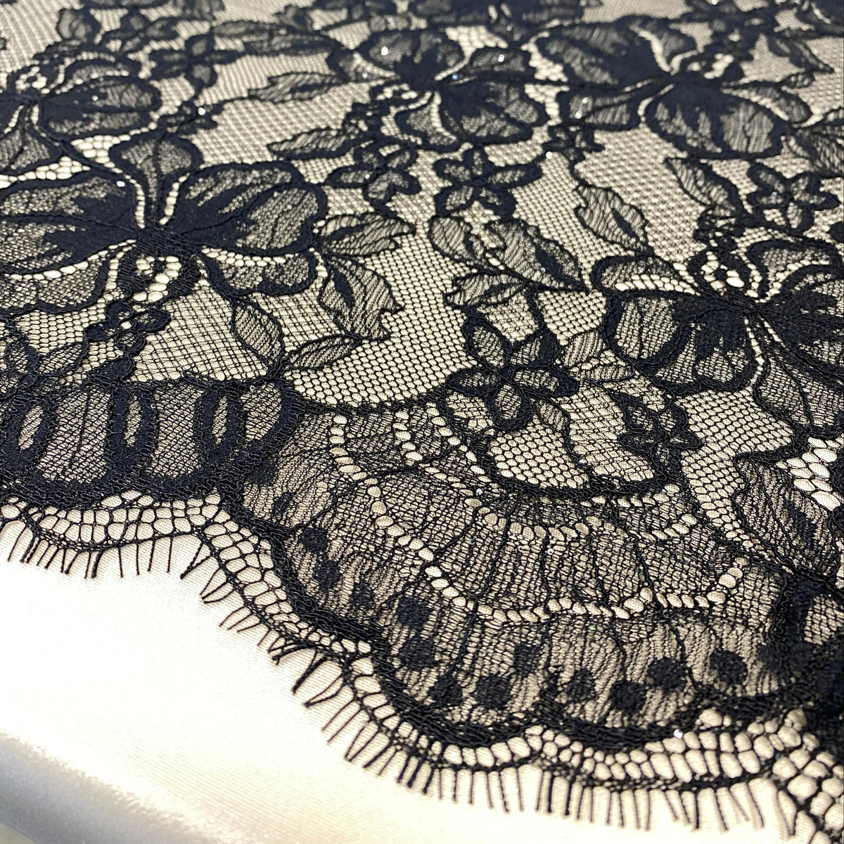 1665 Glitter Lace Black | Wholesale Fabric Australia - Buy Lace
