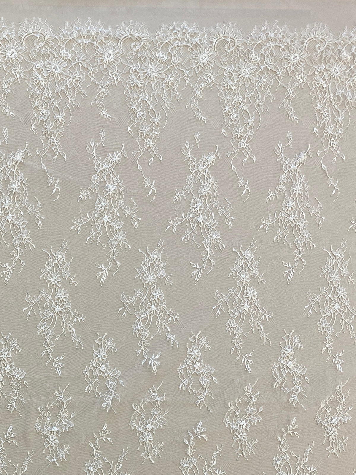 Beaded Fine Lace (1670BD) - Ivory