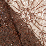 Sequined Floral Corded Lace (1683BD) - Chocolate