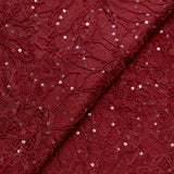 Sequined Floral Corded Lace (1683BD) - Rust