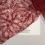 Sequined Floral Corded Lace (1683BD) - Rust