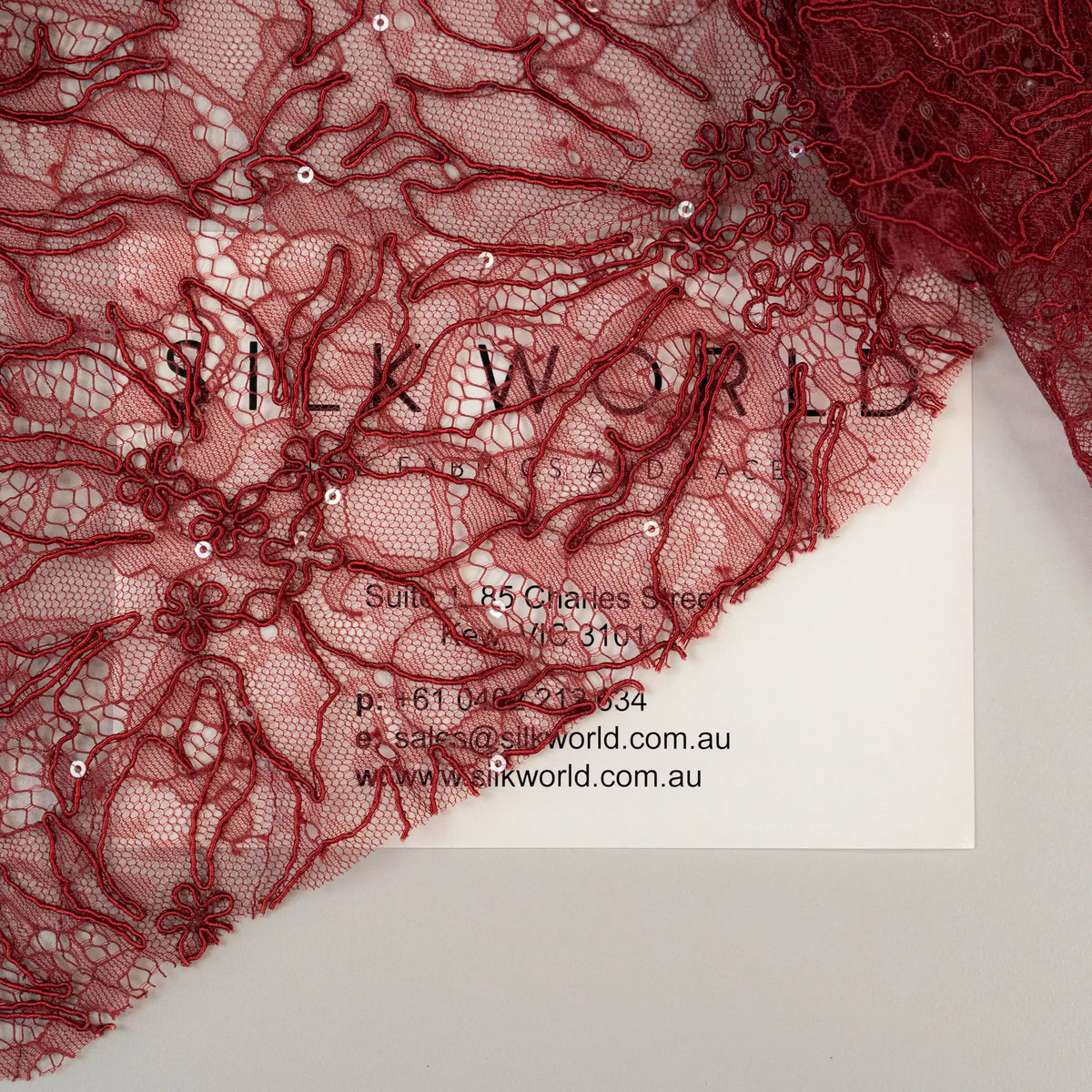 Sequined Floral Corded Lace (1683BD) - Rust