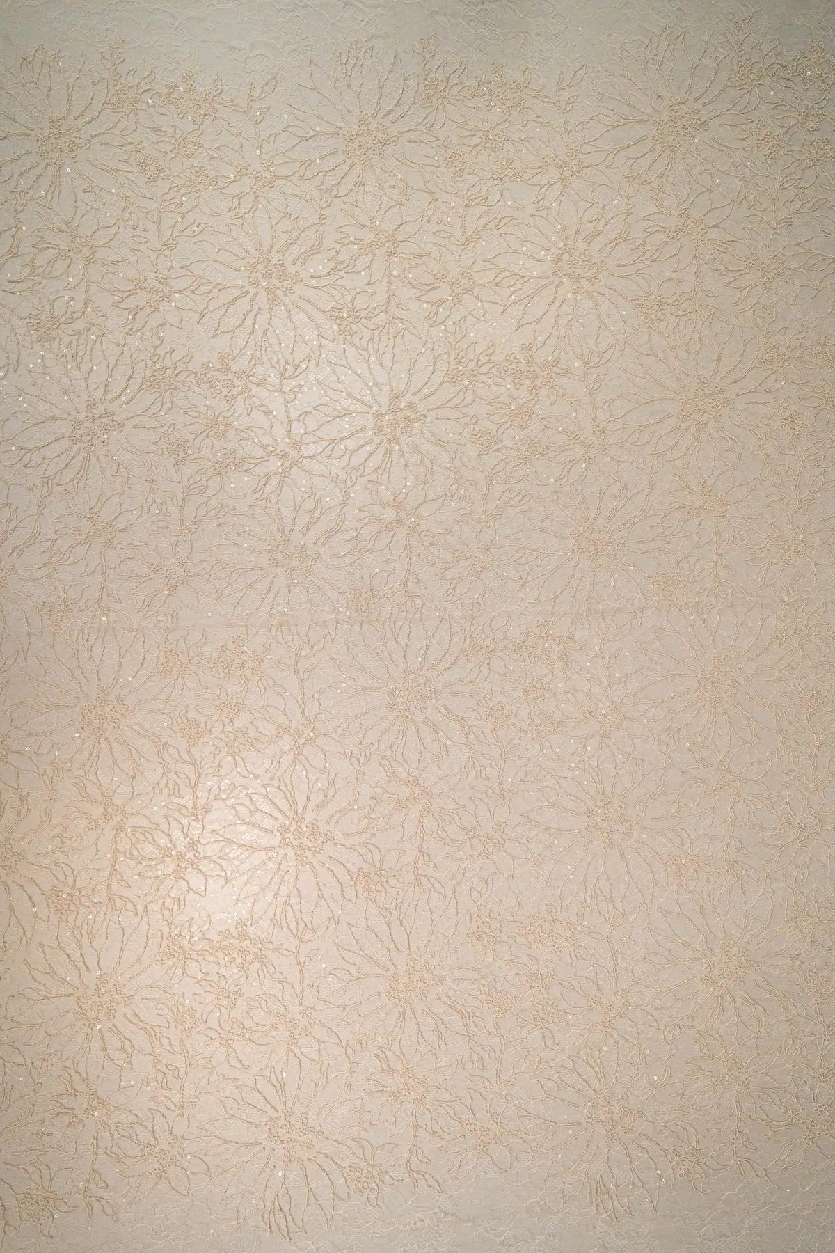 Sequined Floral Corded Lace (1683BD) - Sand