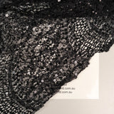 Beaded Scalloped Leavers Lace (1684BD) - Black