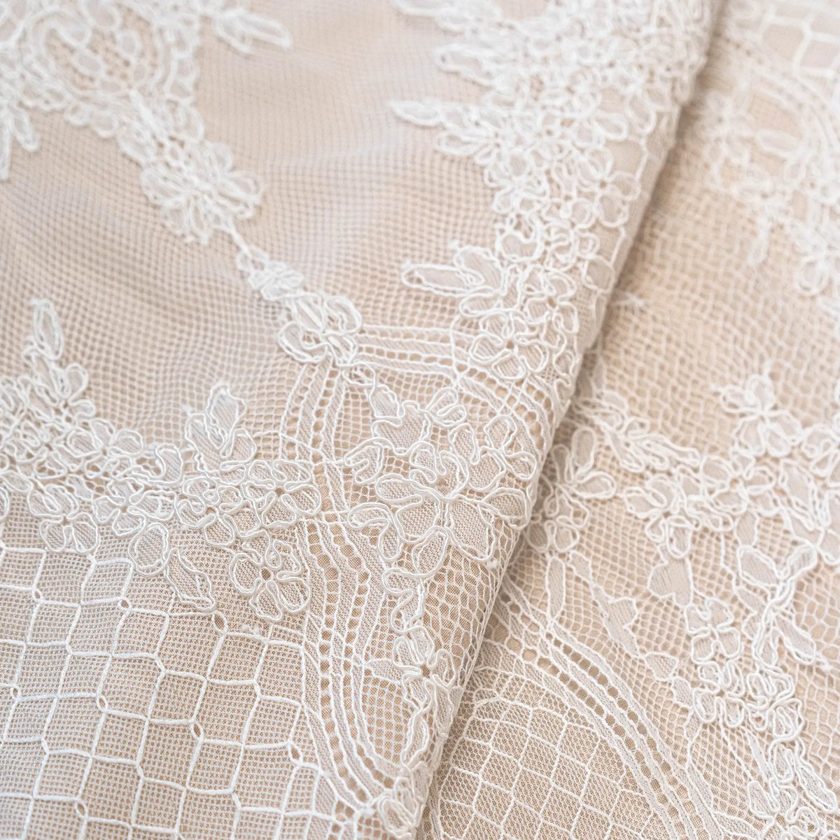 Ornate Floral Corded Lace (1685) - Ivory