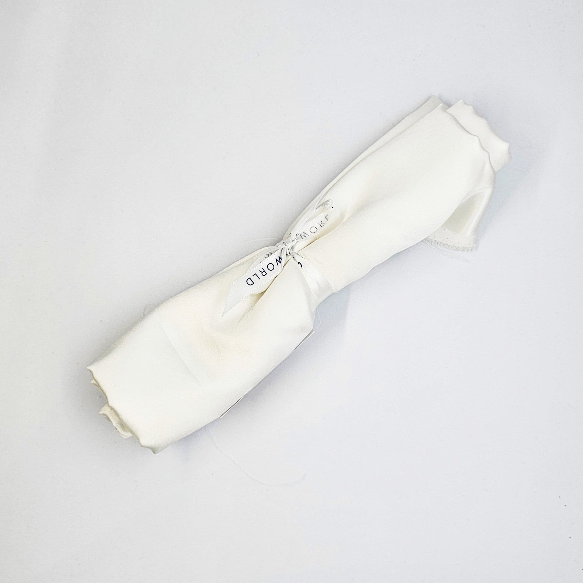 Ivory Sandwash Satin — lightweight and soft with a smooth luster satin finish, 100% mulberry silk, 140cm wide