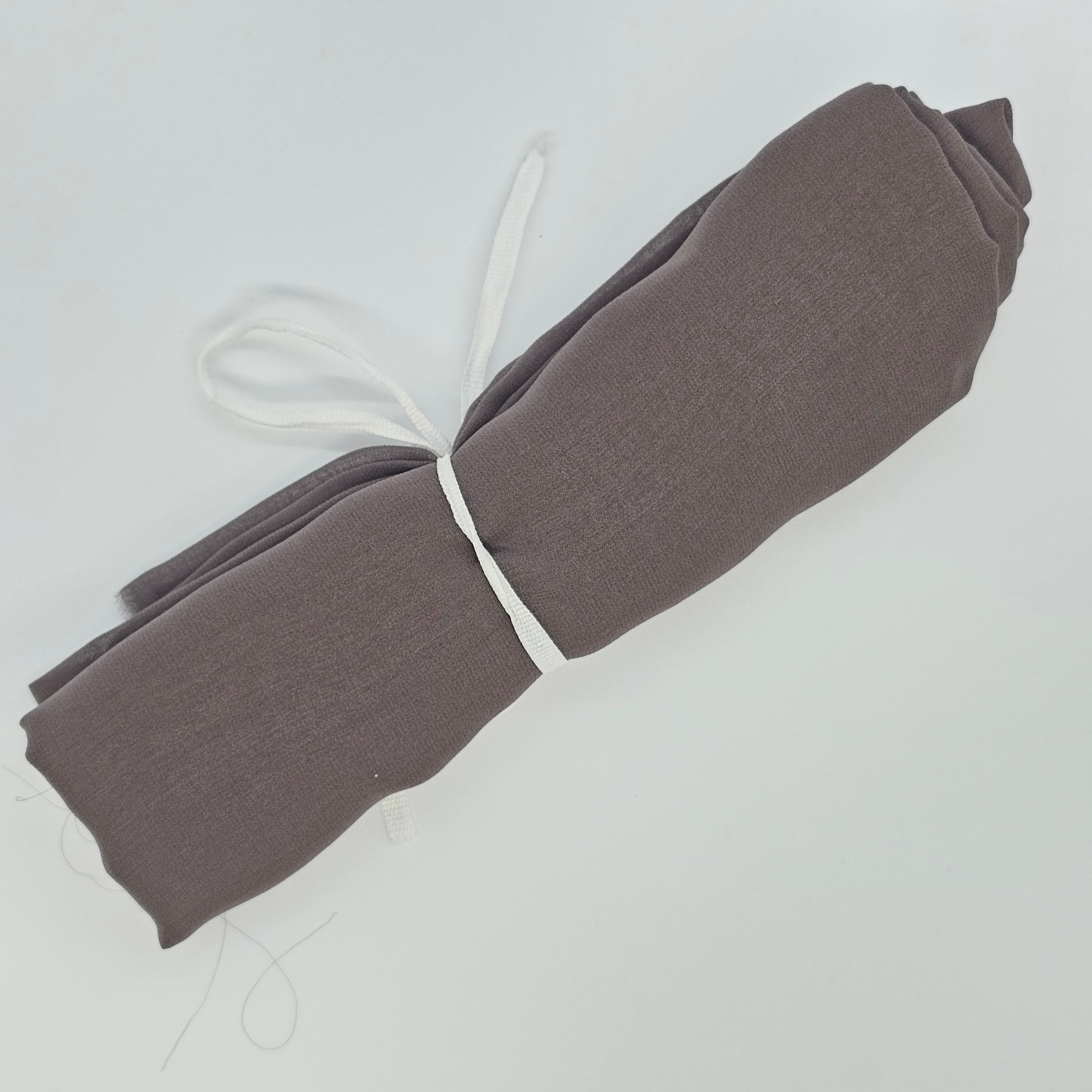 Smoke Satin Chiffon — lightweight and sheer with a fluid, airy drape and a smooth satin luster finish, 100% mulberry silk, 140cm wide