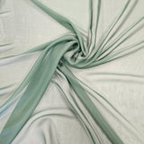 Forest Satin Chiffon — lightweight and sheer with a fluid, airy drape and a smooth satin luster finish, 100% mulberry silk, 140cm wide