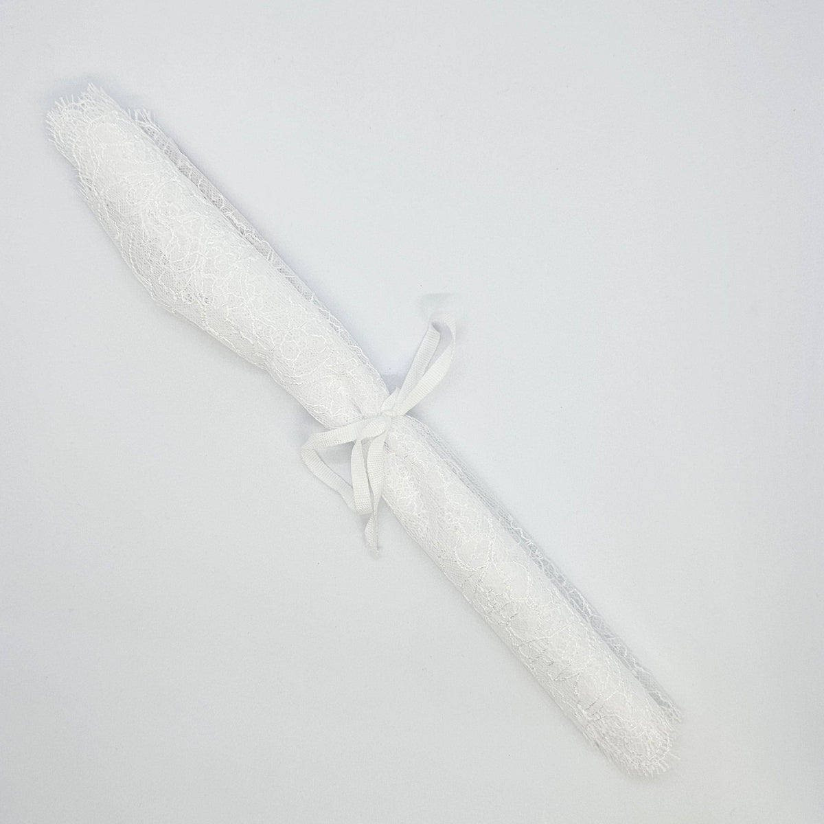 White Fine lace trim — featuring scalloped edges, eyelash detail and floral motifs, in nylon, 34cm wide