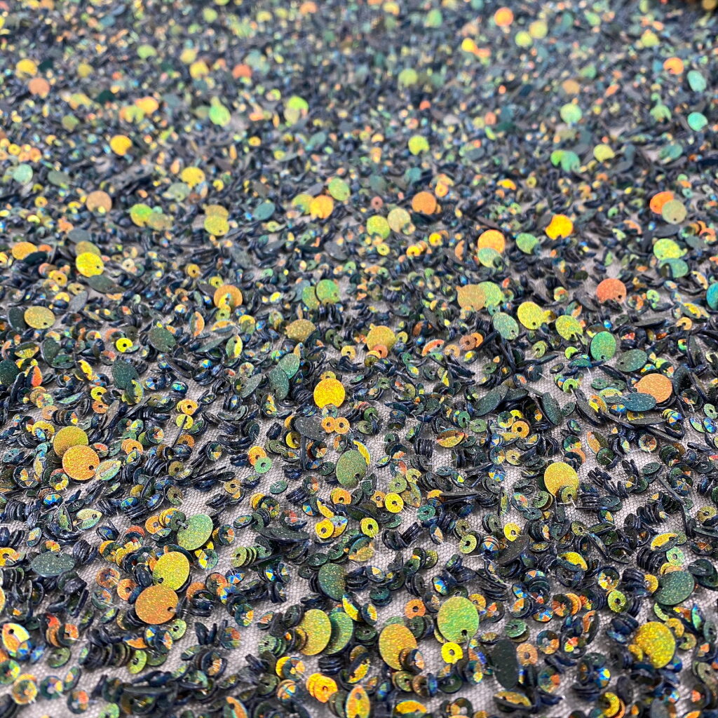 Antique Sequin Tulle — featuring hand-beading and sequins, 100% nylon, 110cm wide