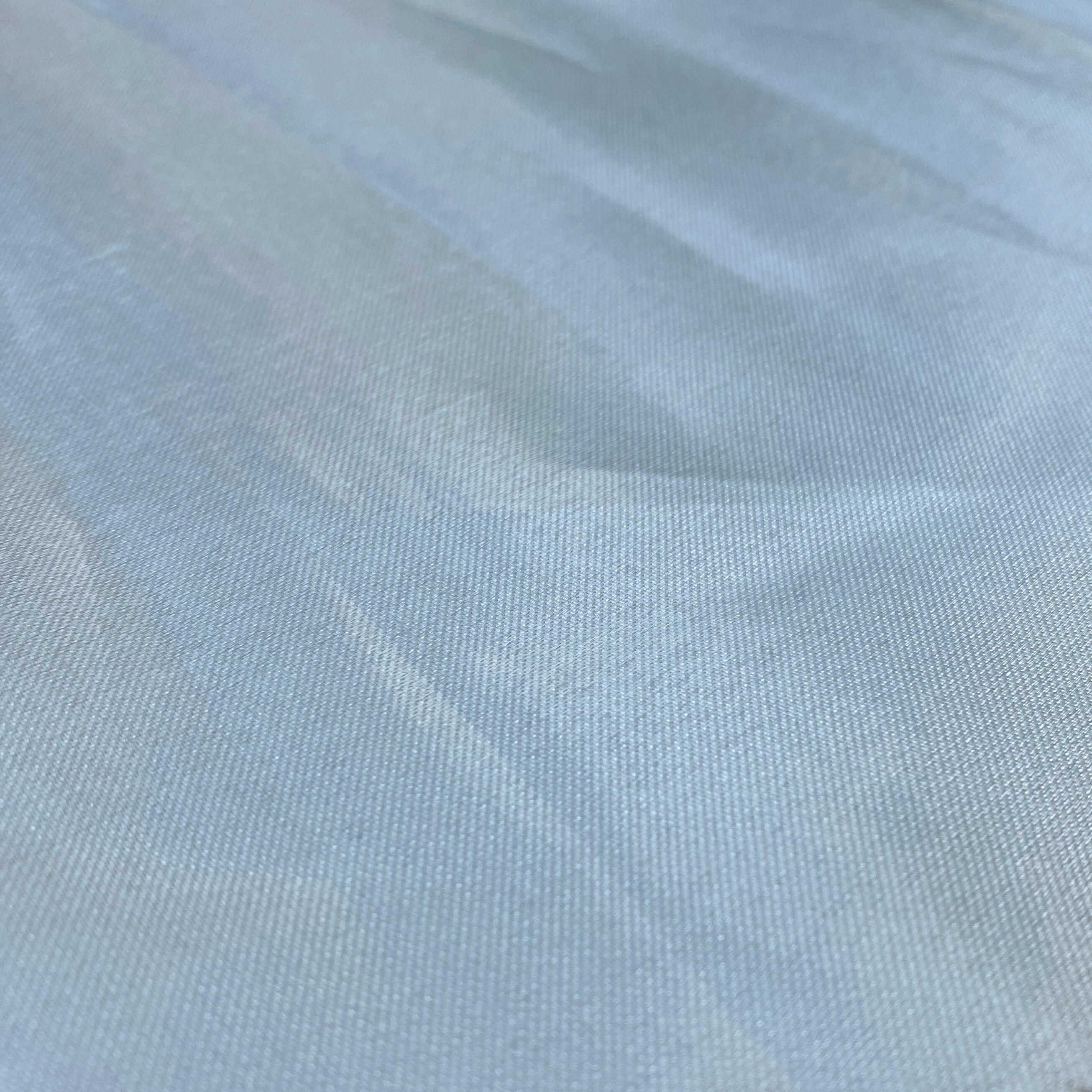 Sky Blue Liquid Satin — smooth and glossy with a liquid, wet-look shimmer, 100% polyester, 150cm wide