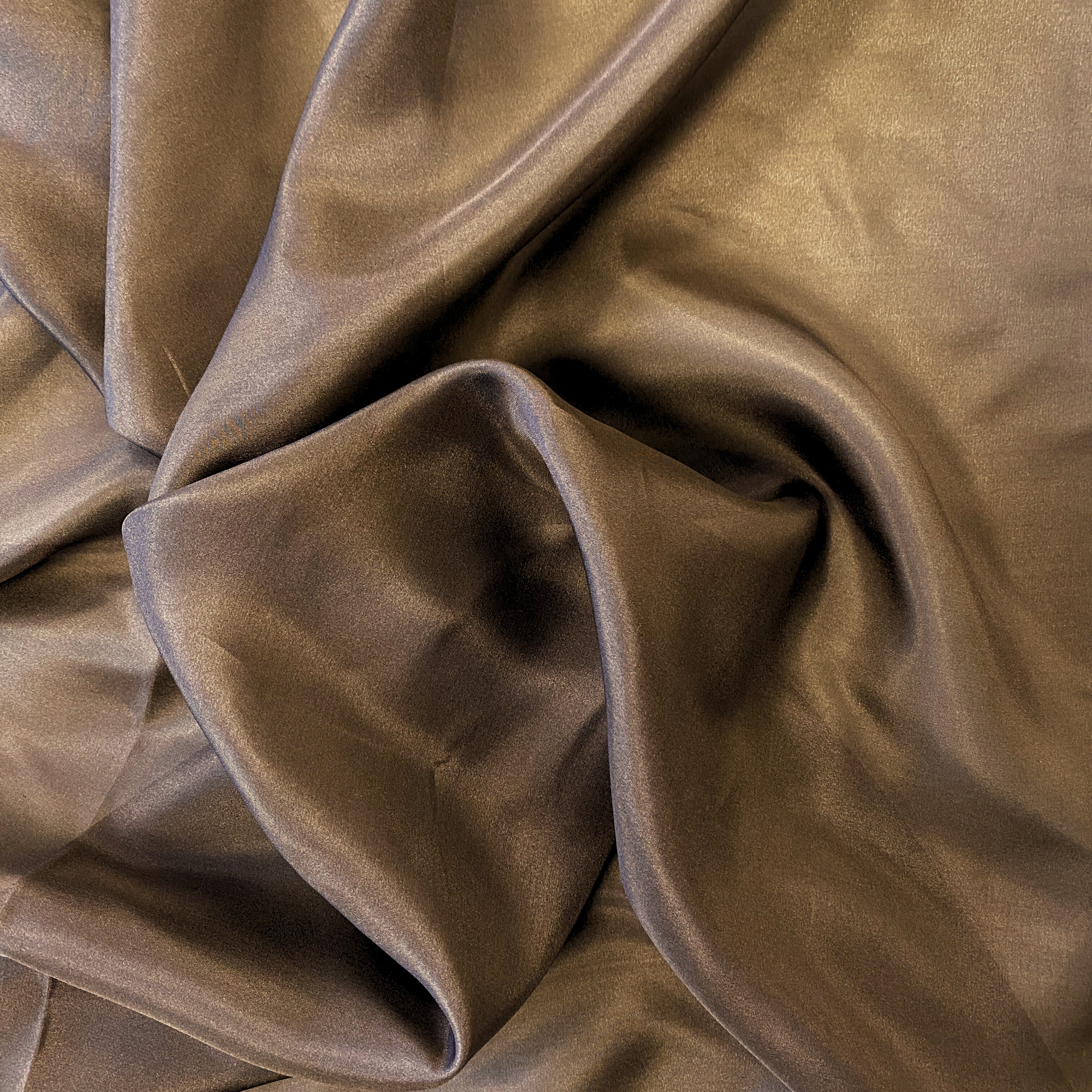 Dark Chocolate Habotai — soft with a light, airy drape and a smooth satin finish, 100% mulberry silk, 140cm wide