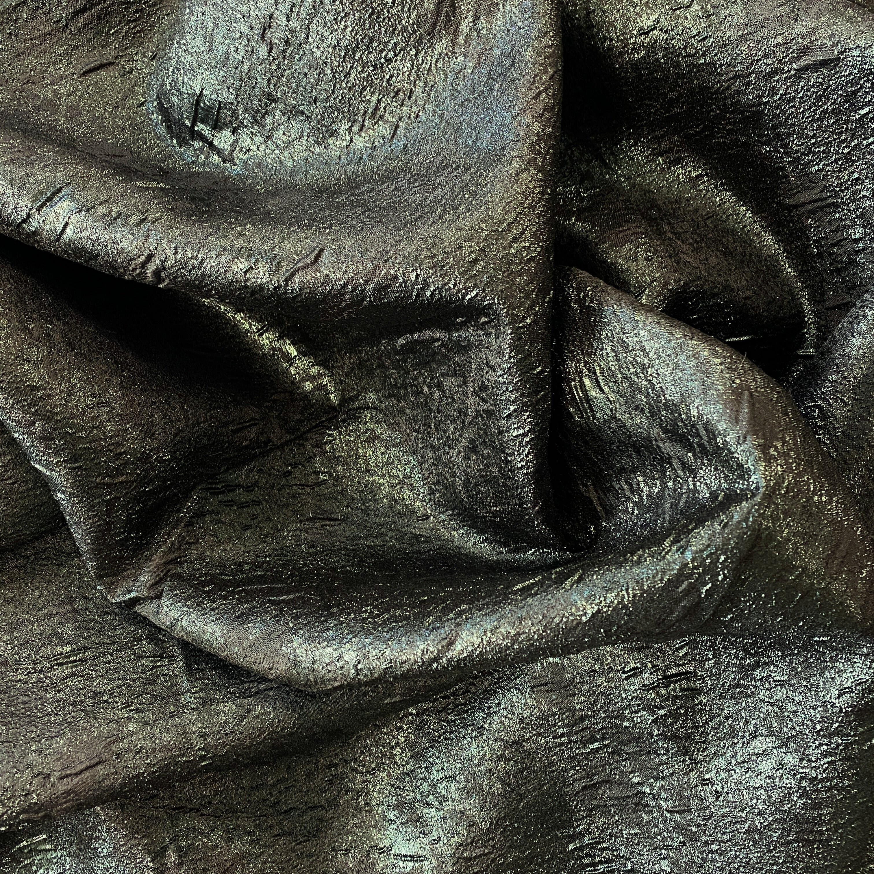 Bottle Green Crushed Metallic Jacquard — a crushed jacquard with a metallic sheen