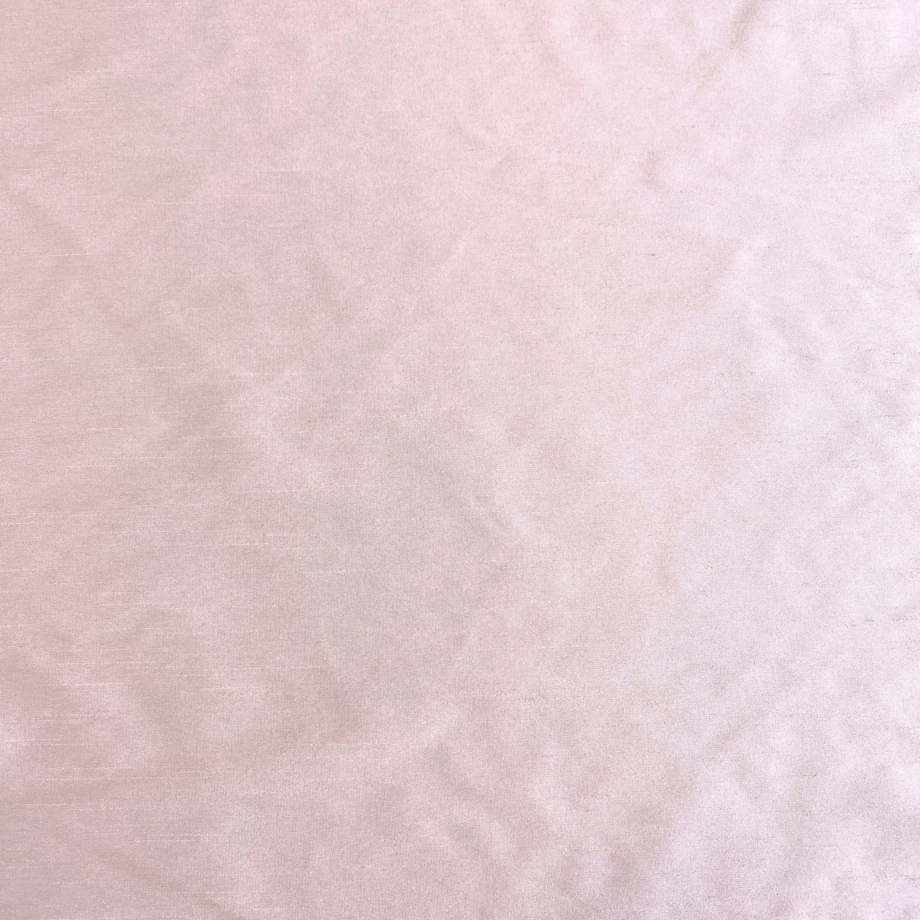 Pale Pink Polyester Dupion — mid-weight and crisp with a lightly slubbed texture, 100% polyester, 140cm wide