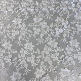 Ivory Embellished Floral Tulle — featuring floral motifs, 60% rayon 40% nylon, 140cm wide