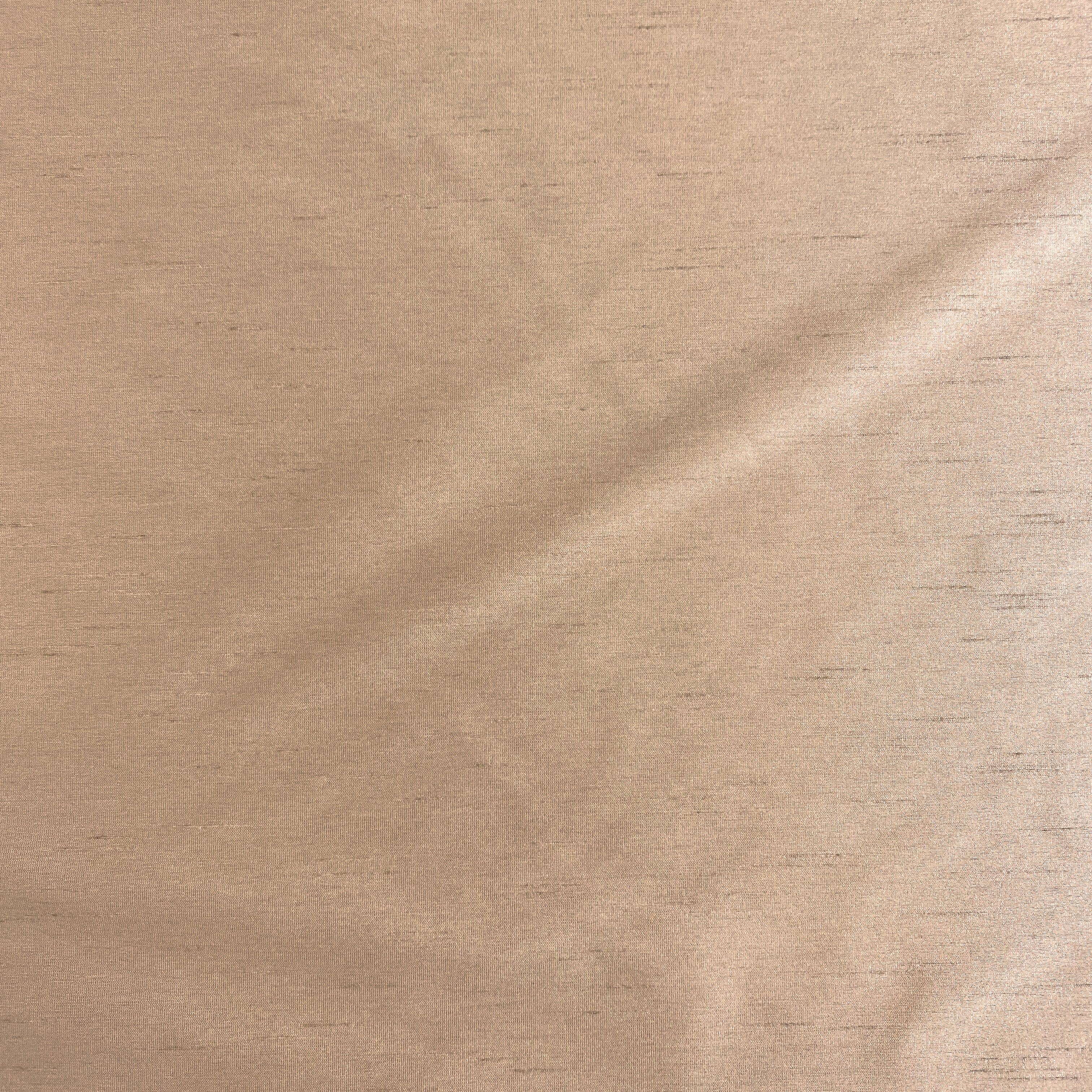 Nude Polyester Dupion — mid-weight and crisp with a lightly slubbed texture, 100% polyester, 140cm wide