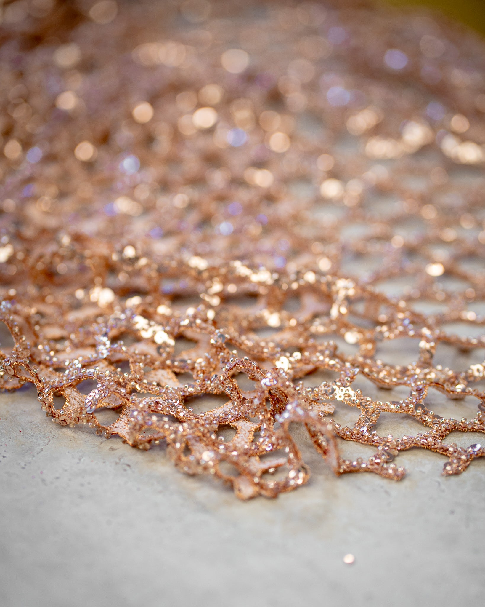 Sequined Honeycomb Net LV13194 Copper