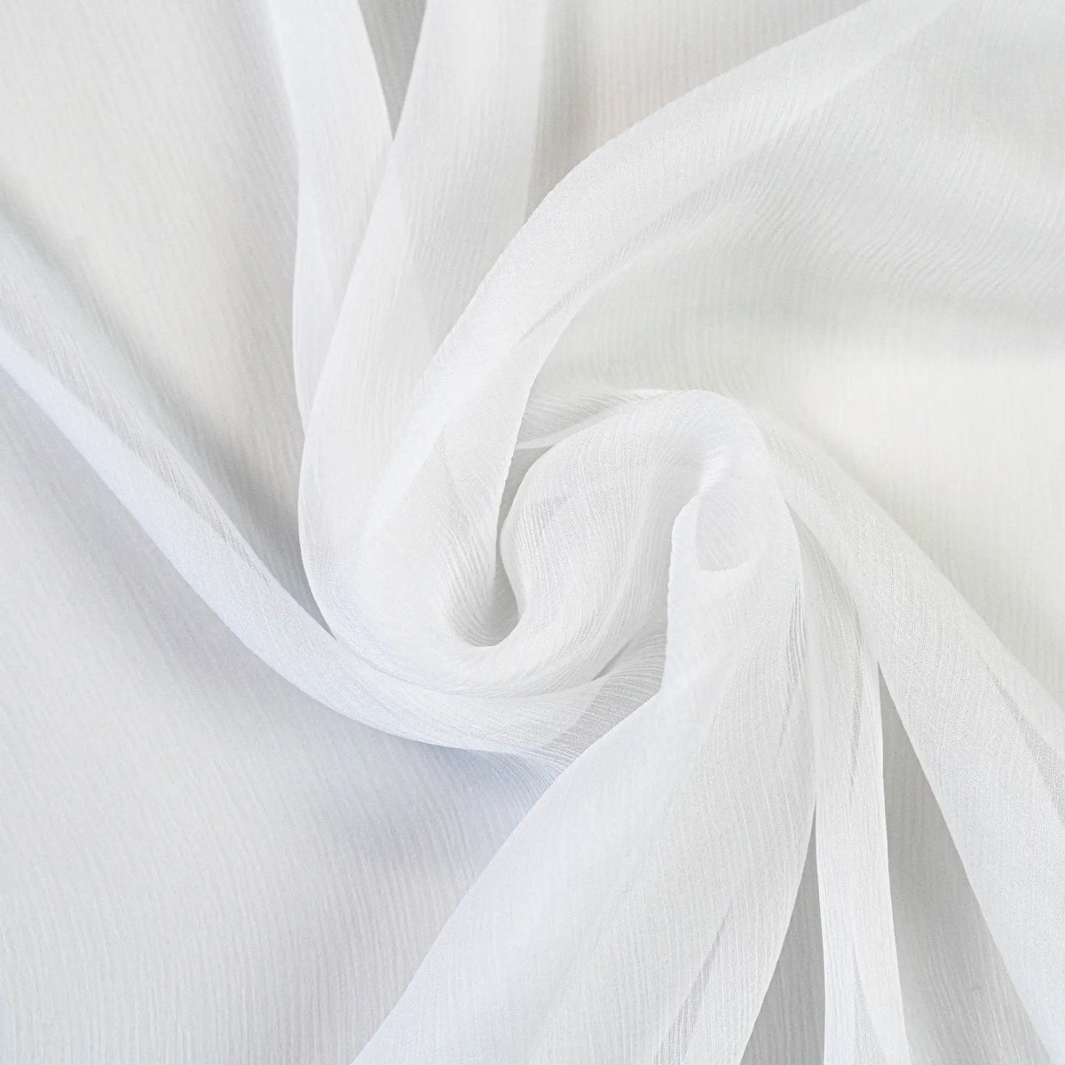 Crinkle Silk Chiffon - White