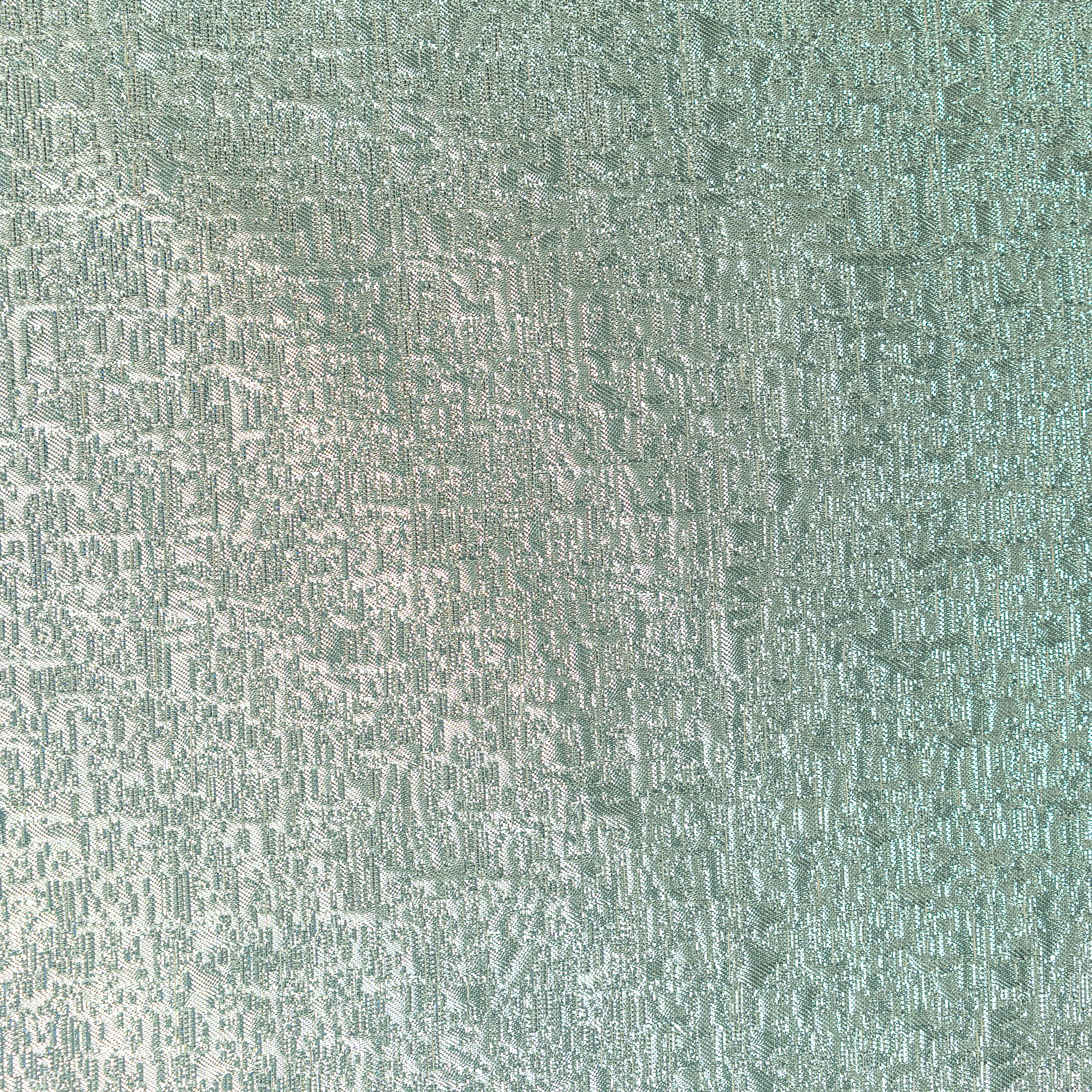 Spearmint Metallic Jacquard — featuring a woven metallic jacquard design with a soft feel and stiff drape, 140cm wide