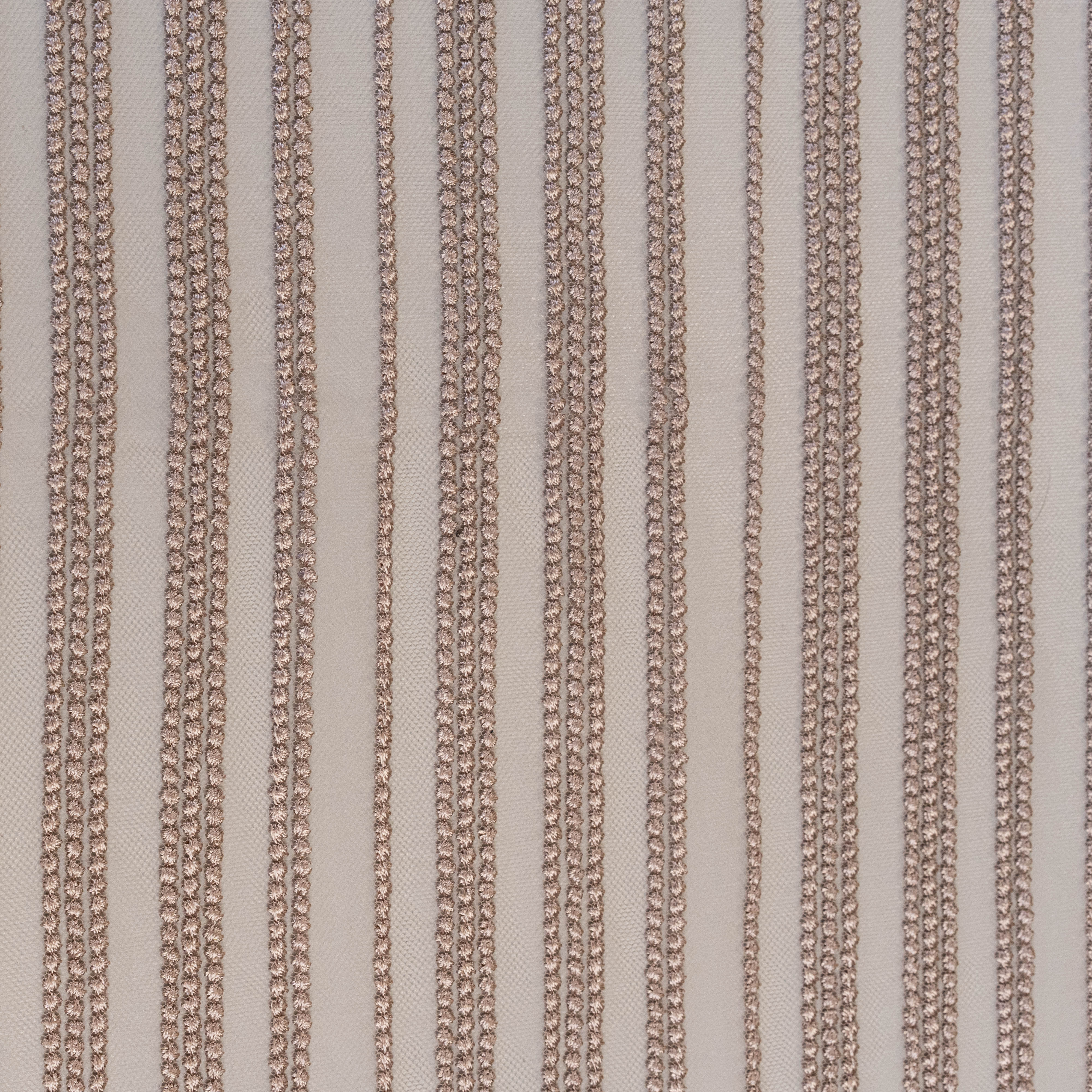 Skin Spot Stripe Embroidered Tulle — featuring scalloped edges, 50% nylon 50% rayon, 130cm wide
