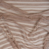 Skin Spot Stripe Embroidered Tulle — featuring scalloped edges, 50% nylon 50% rayon, 130cm wide