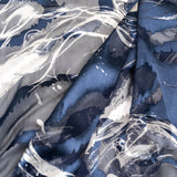 Printed Silk Devore - Navy (108cm)