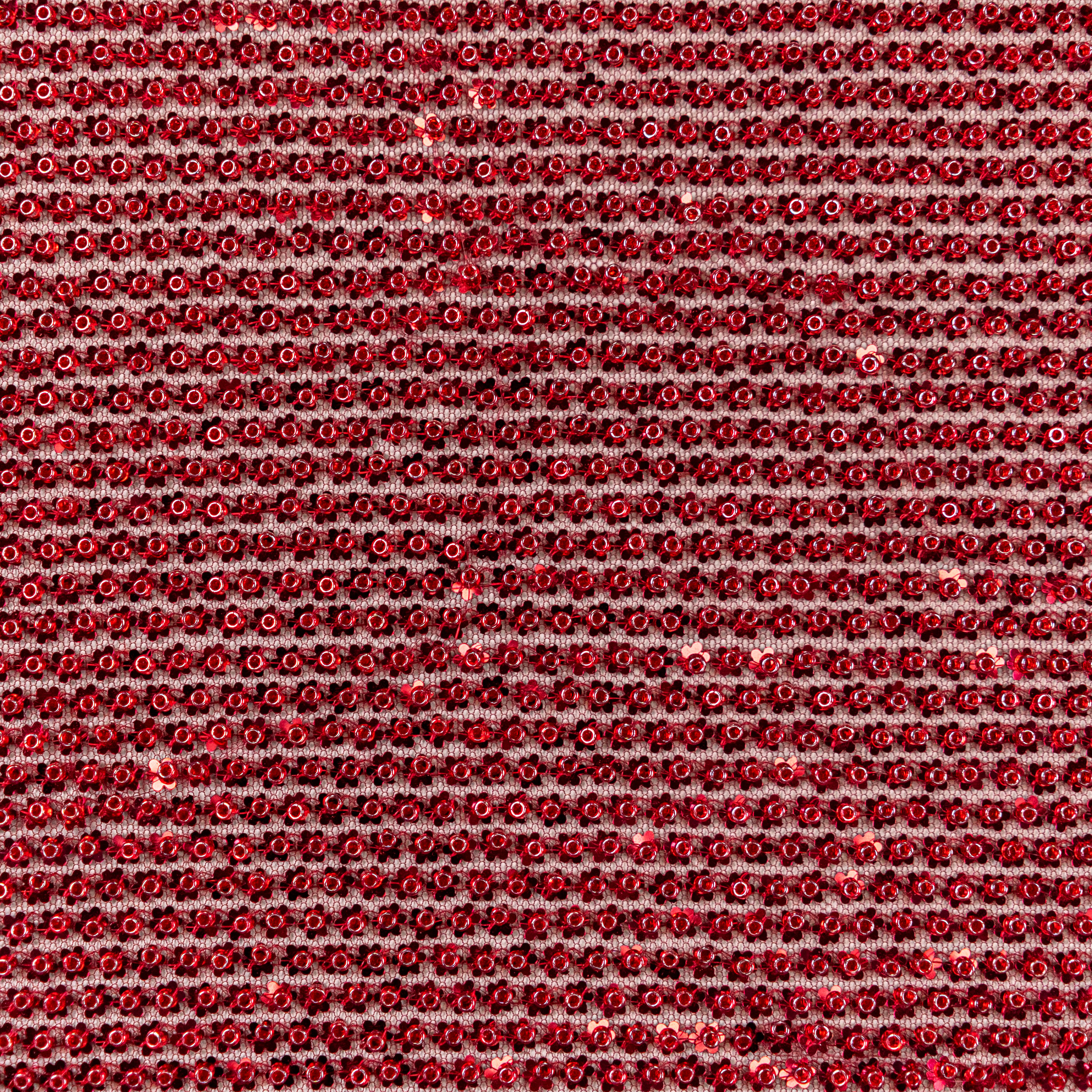 Ruby Mini Flower Sequin Embellished Tulle — featuring sequins, 60% rayon 40% nylon, 140cm wide
