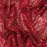 Ruby Mini Flower Sequin Embellished Tulle — featuring sequins, 60% rayon 40% nylon, 140cm wide