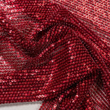 Ruby Mini Flower Sequin Embellished Tulle — featuring sequins, 60% rayon 40% nylon, 140cm wide