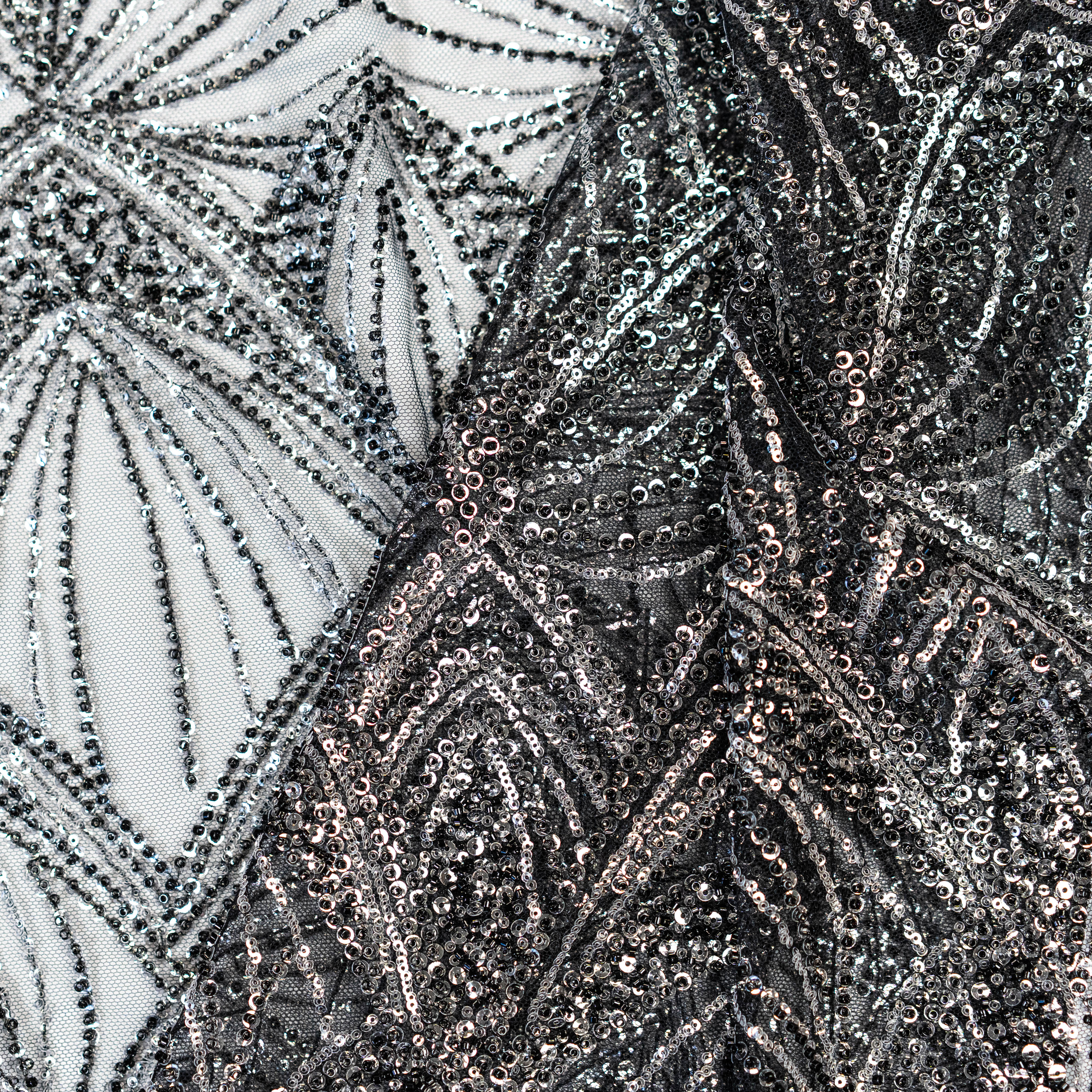 Gatsby Embellished Tulle (W53193) - Black / Silver