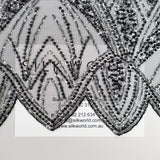 Gatsby Embellished Tulle (W53193) - Black / Silver