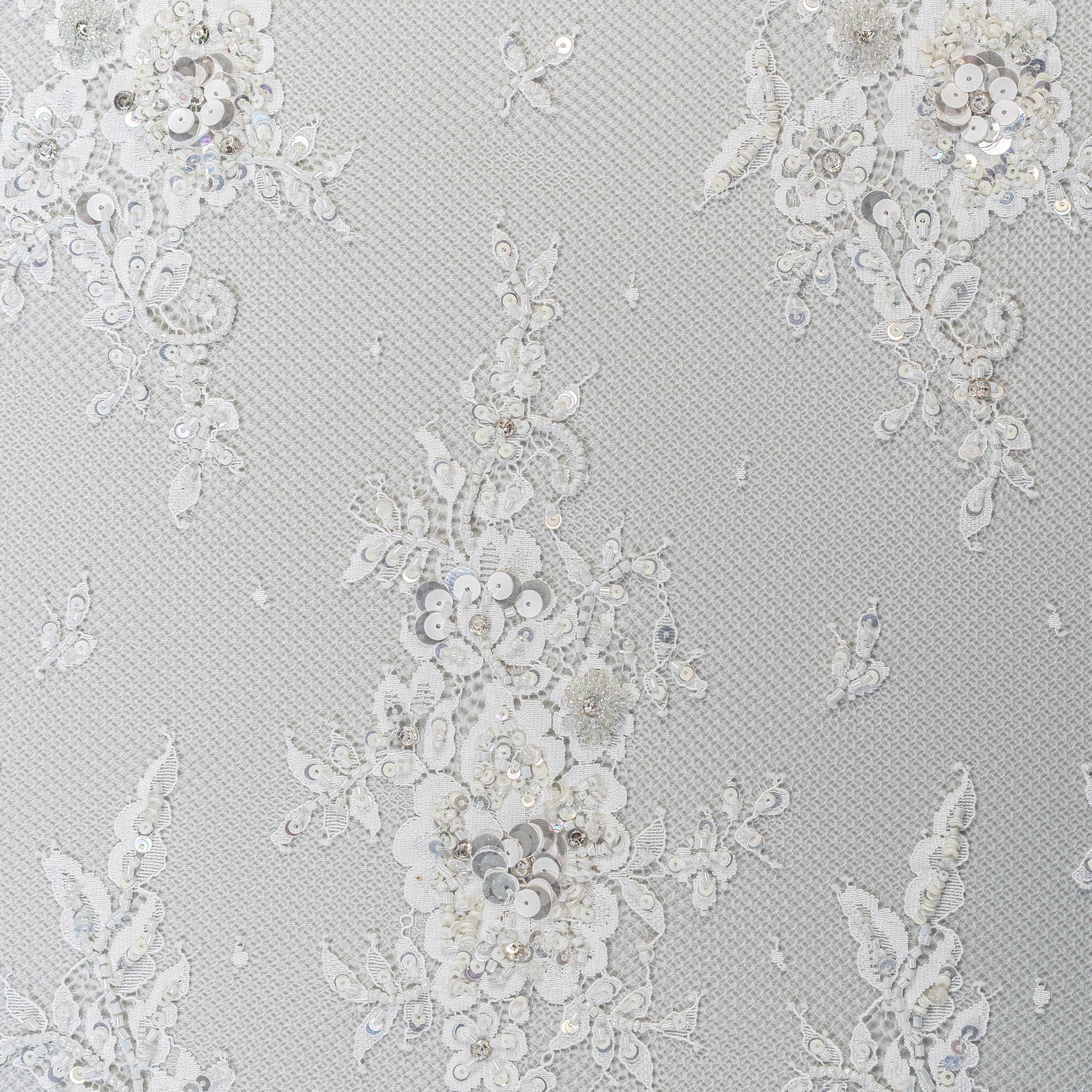 Blooming Beaded Floral Lace (1660BD) - Ivory