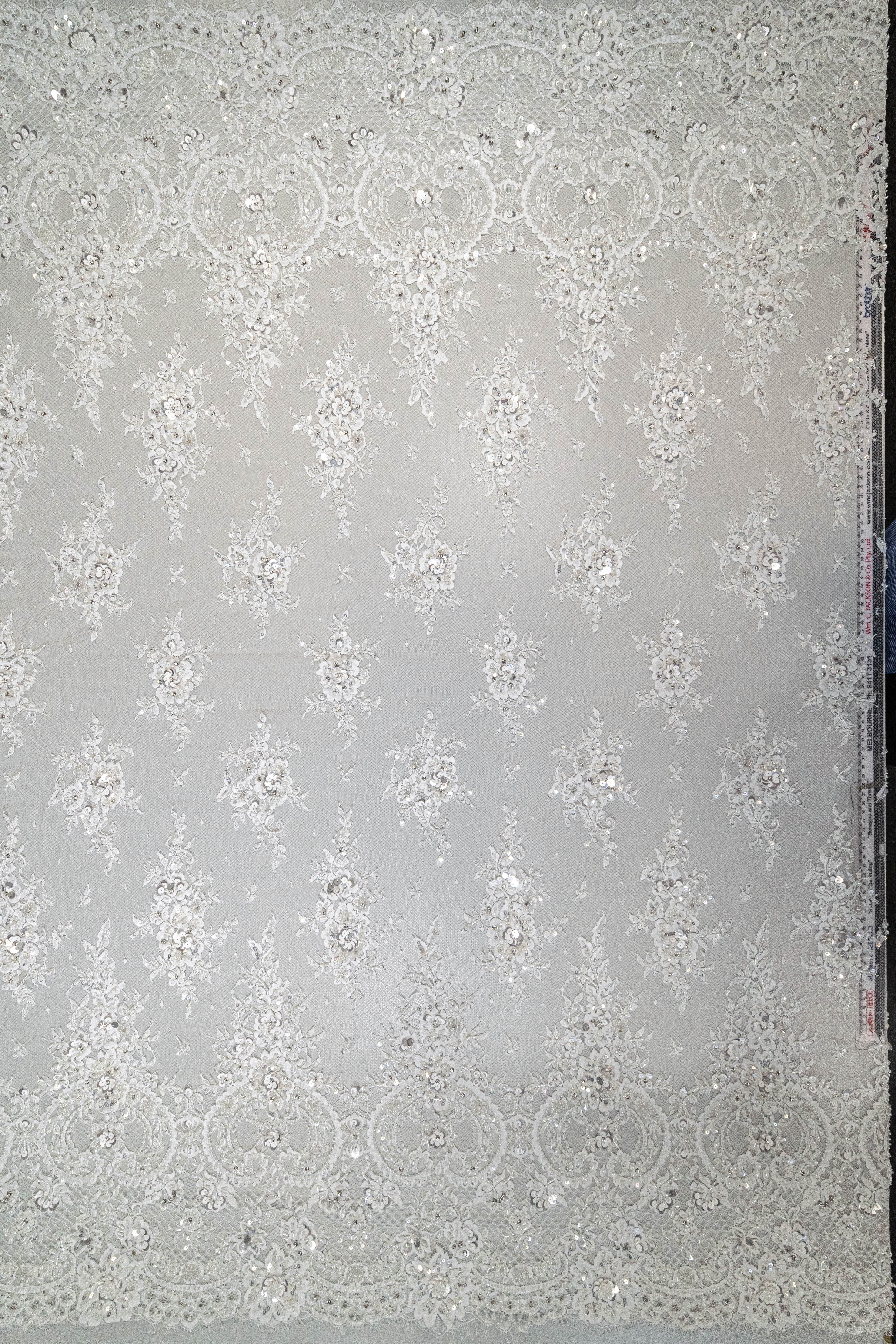 Blooming Beaded Floral Lace (1660BD) - Ivory