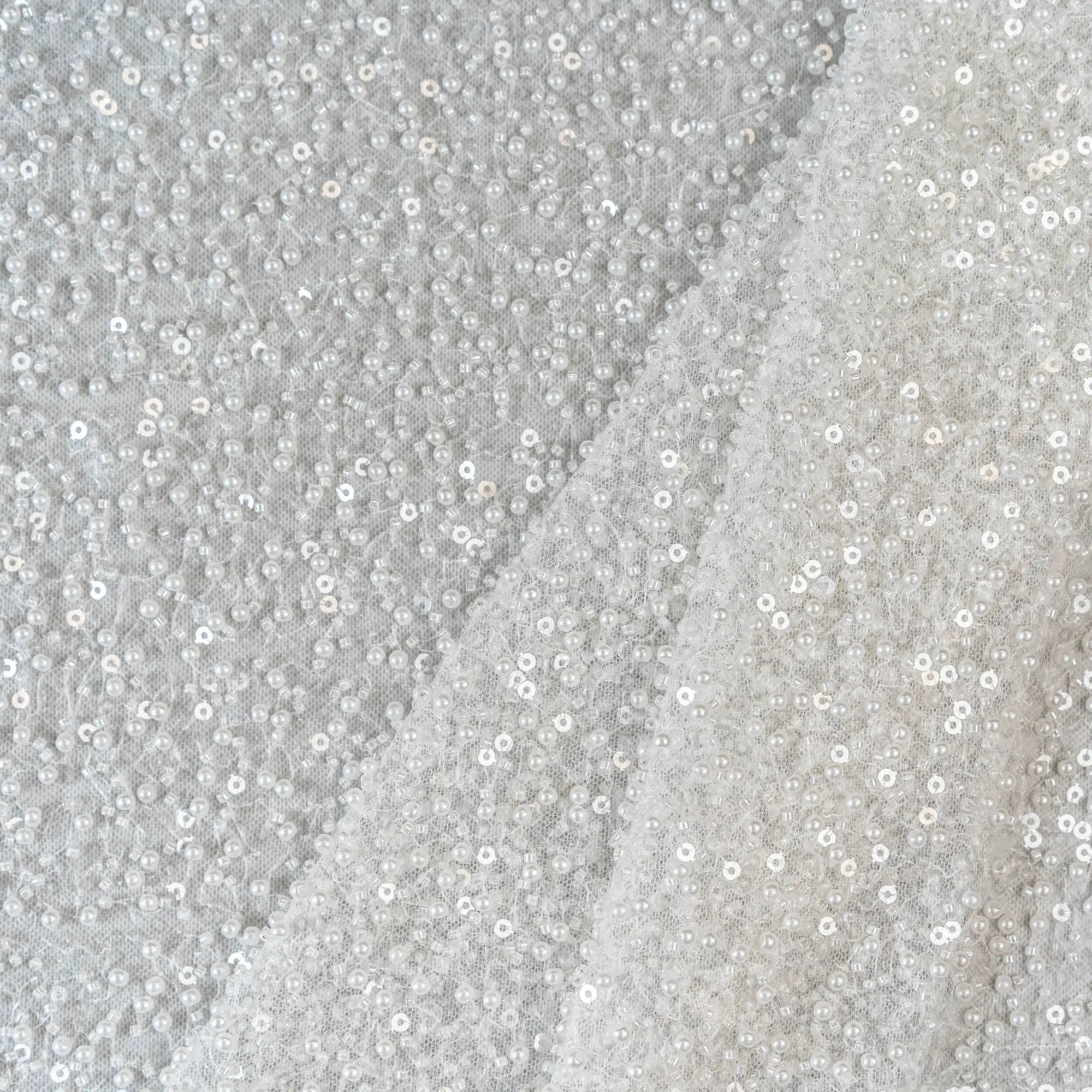Pearl Embellished Tulle (LV13503) - Ivory