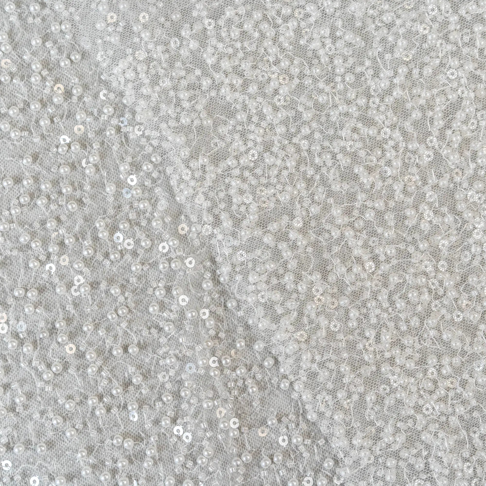 Pearl Embellished Tulle (LV13503) - Ivory