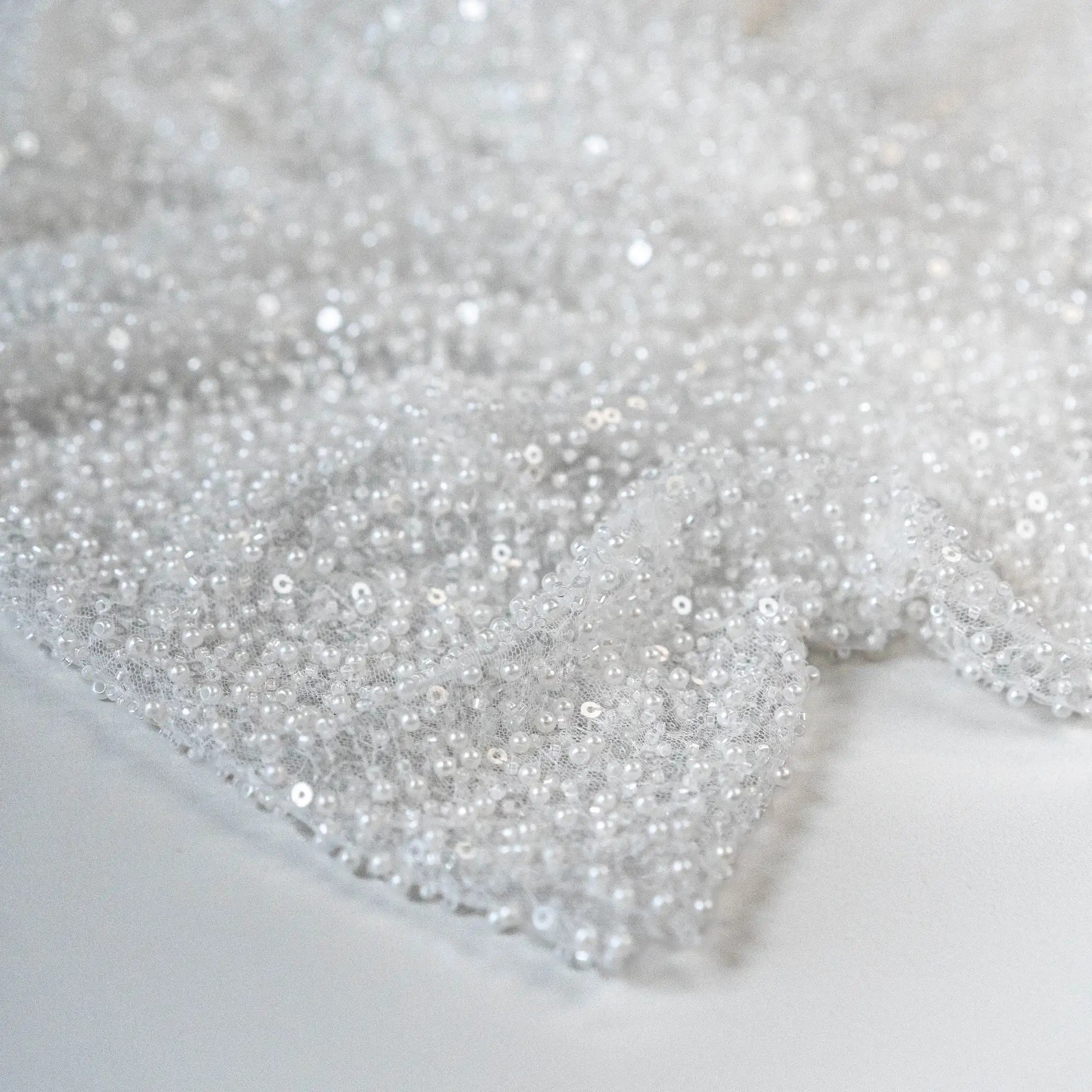 Pearl Embellished Tulle (LV13503) - Ivory