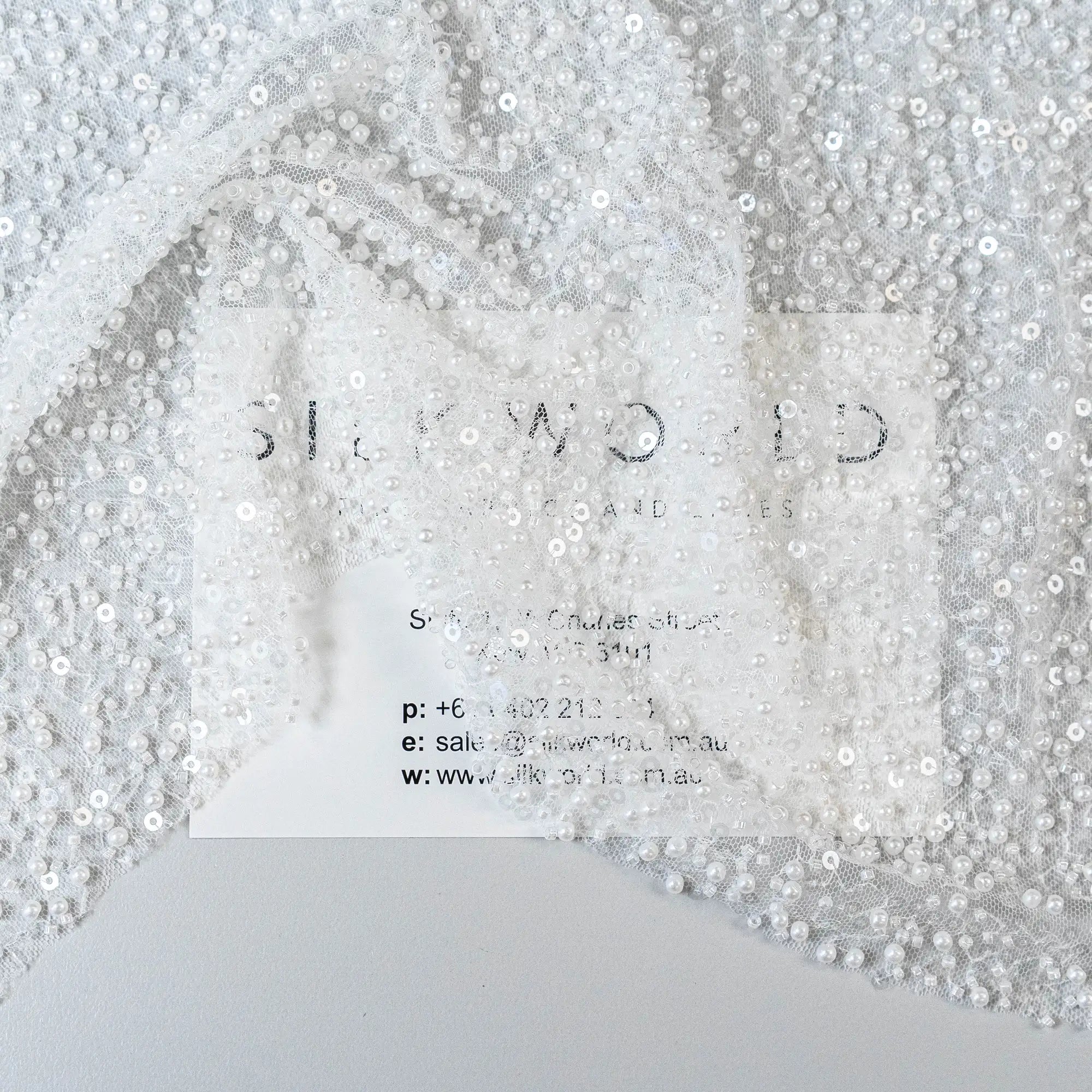 Pearl Embellished Tulle (LV13503) - Ivory