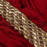 Vintage Couture Hand-Embroidered Trim - Gold / Wine