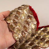 Vintage Couture Hand-Embroidered Trim - Gold / Wine