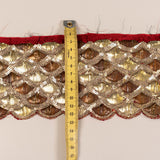 Vintage Couture Hand-Embroidered Trim - Gold / Wine