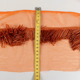 Bugle Beaded Fringe Trim (K23897) - Burnt Orange