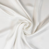 Ivory Faux Acetate Satin — mid-weight double-faced polyester satin with a delustered finish, fluid drape and slight stretch