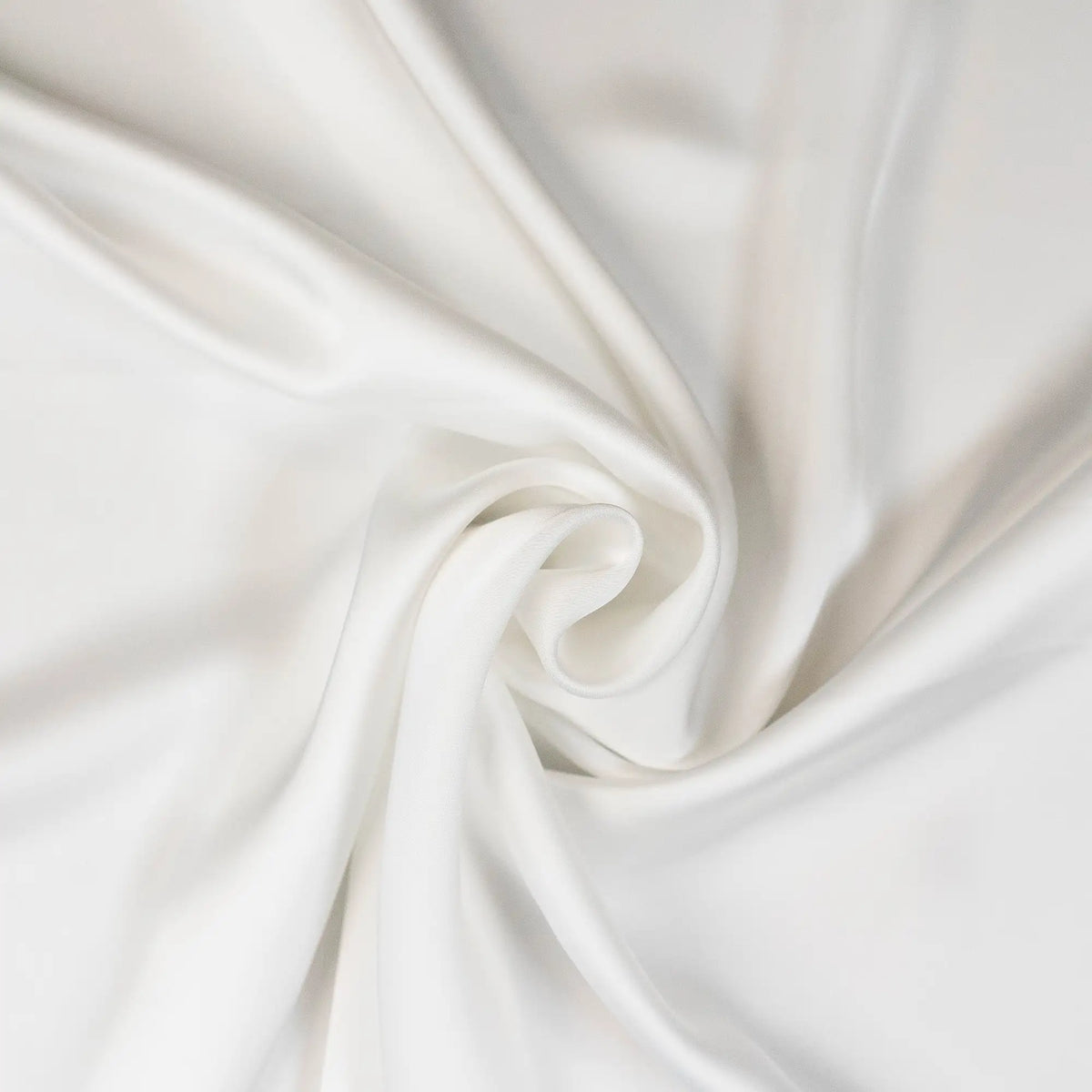 Ivory Faux Acetate Satin — mid-weight double-faced polyester satin with a delustered finish, fluid drape and slight stretch