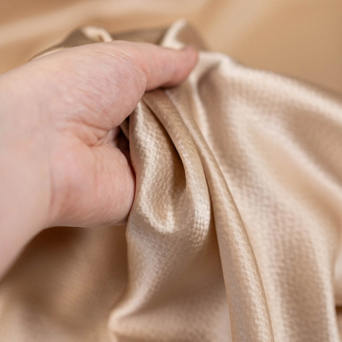 Hammered Silk Satin - Nude